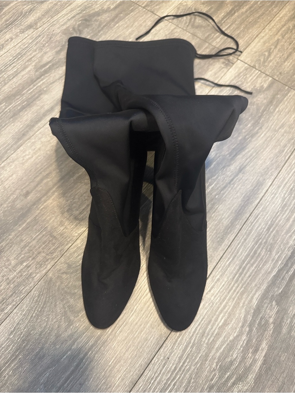 Charles by Charles David Black Over-the-Knee Tie-Back Stretch Boots - Picture 2 of 5